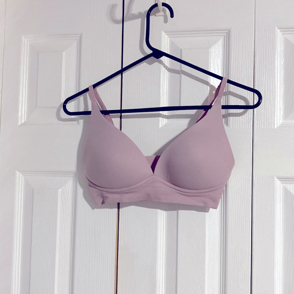 Mauve Longline Wireless Bra - Picture 2 of 7